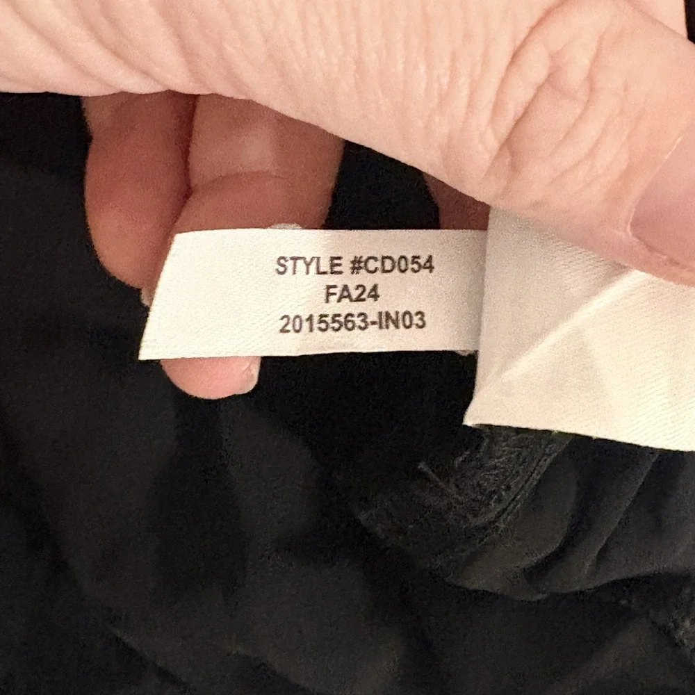 J. Crew Goldie Sz M Black Satin Ruffle Neck Long-Sleeve Blouse